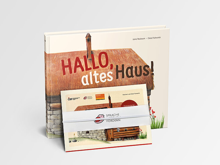 Cover Hallo altes Haus Coverbild des Kinderbuchs Hallo altes Haus mit Bildkarten.